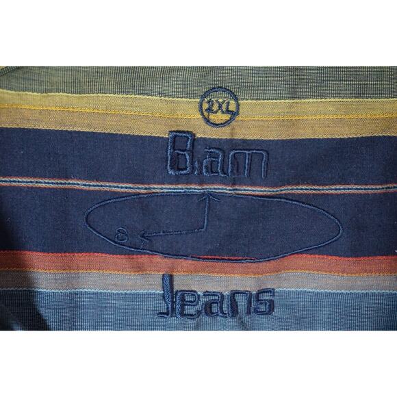 BAM Jeans Mens striped button up shirt Sz 2XL - Picture 4 of 6